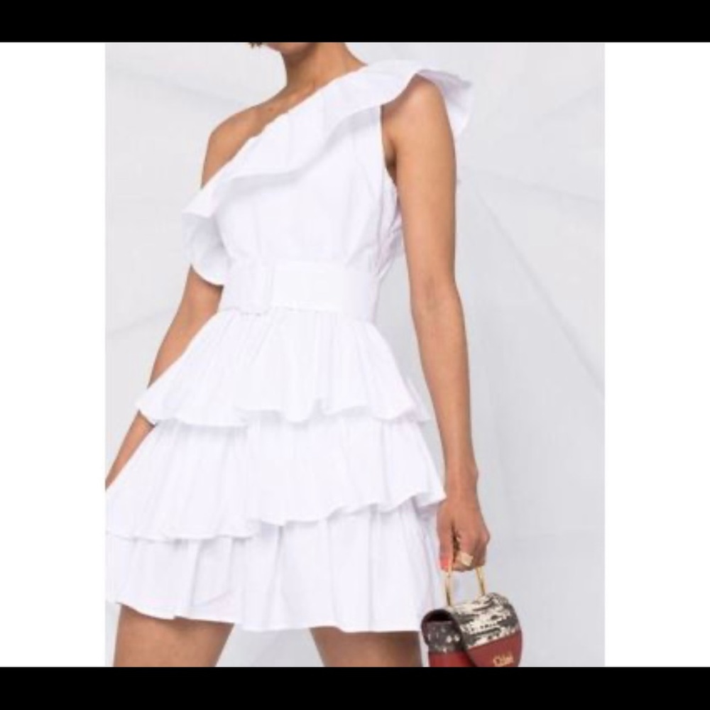 NEW LIU JO ASYMMETRIC RUFFLE DRESS